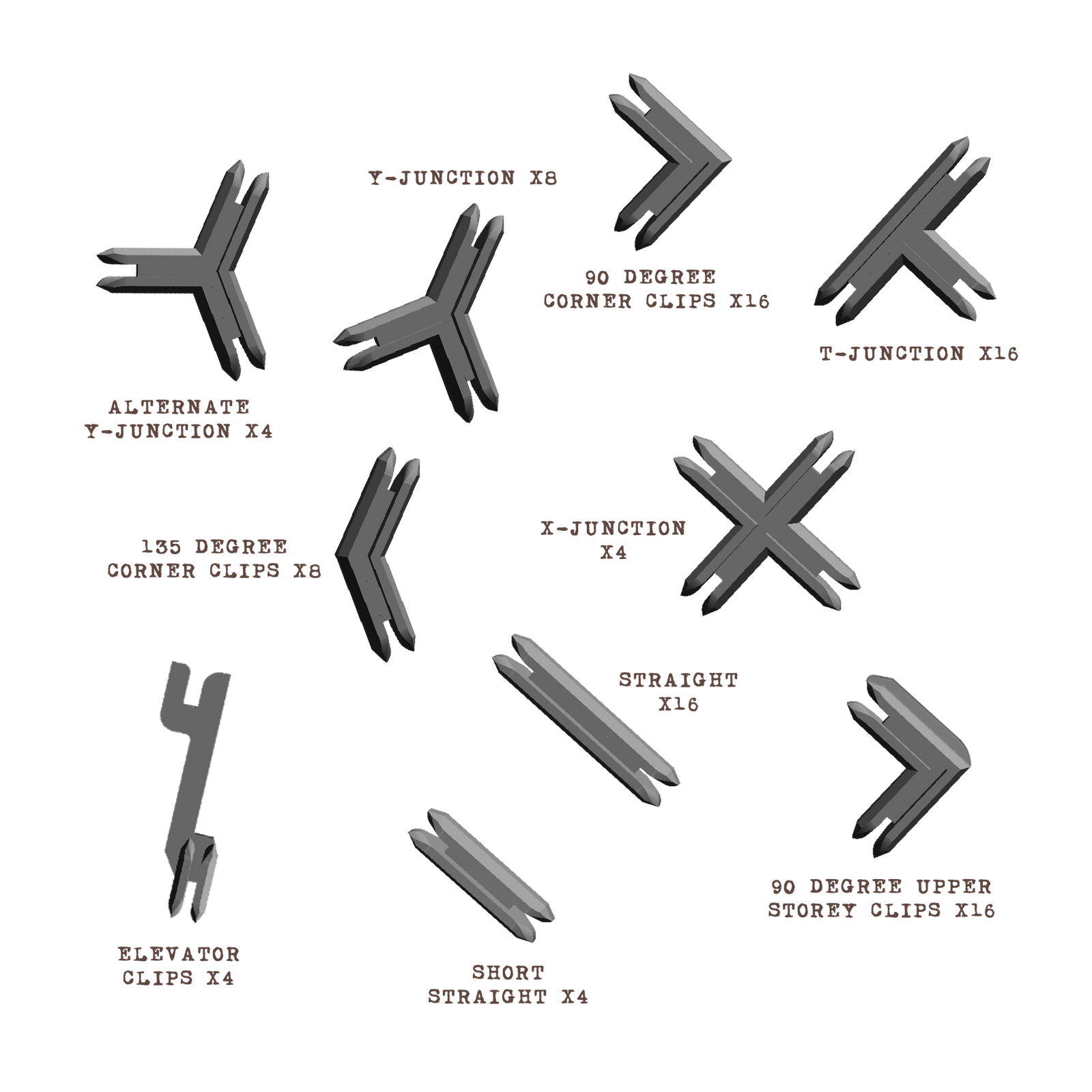 Plastic Terrain Clips - Grey (2023)
