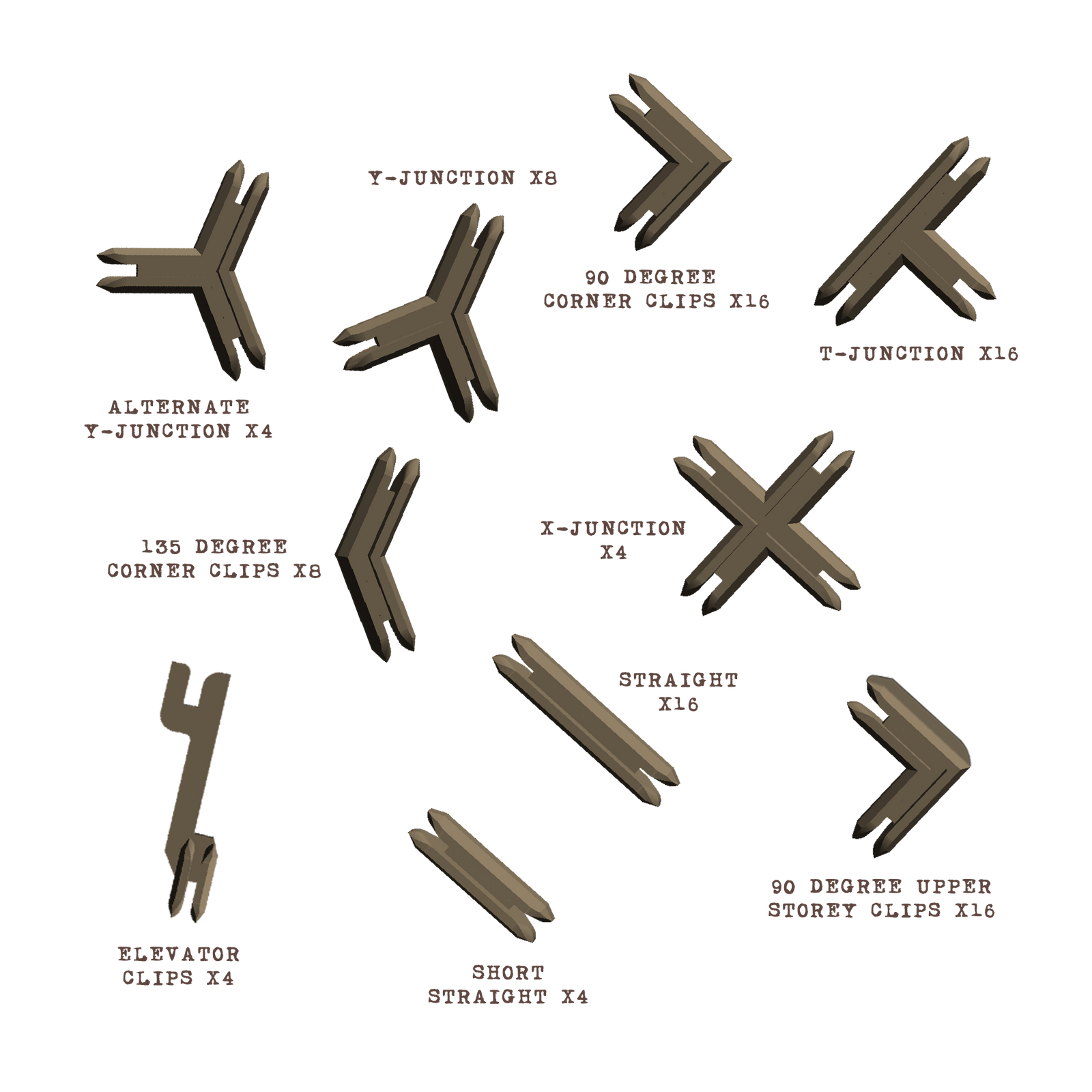Plastic Terrain Clips - Brown (2023)