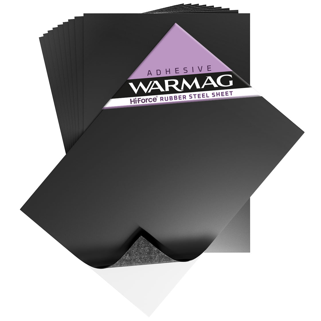 Hi-Force® Rubber Steel Sheets with Adhesive | 0.75mm thick, High Strength | to fit Really Useful Box (with square corners)