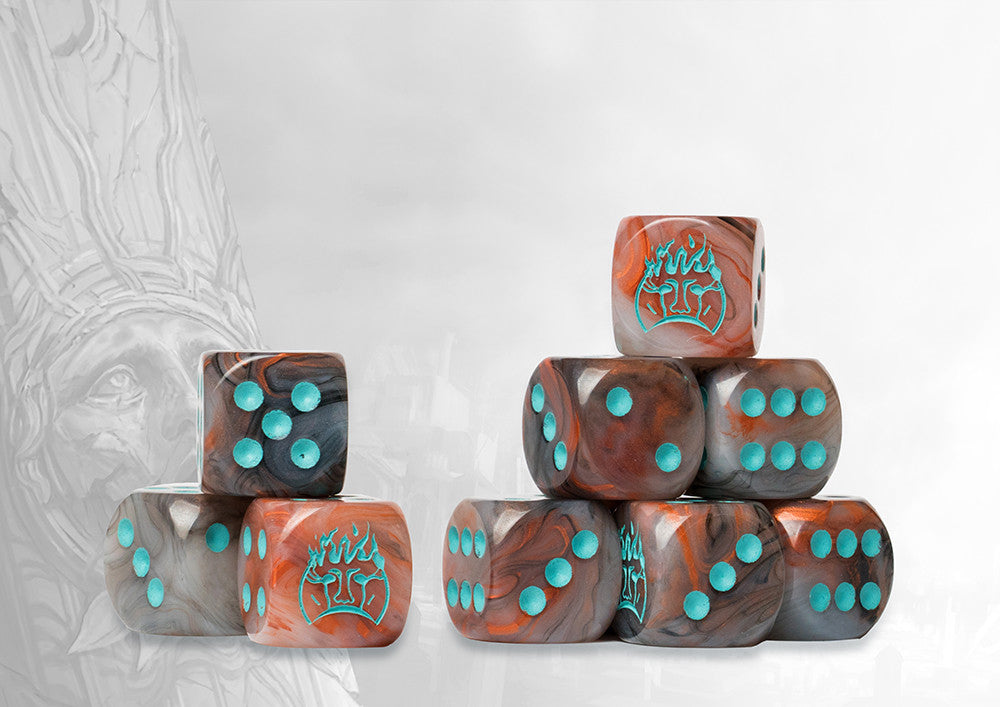 Old Dominion Logo on Brown Marbled Dice