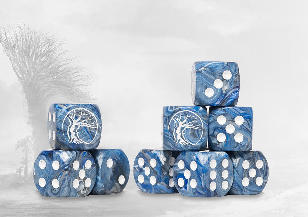 Nords Logo on Blue Marbled Dice (25 Pack)
