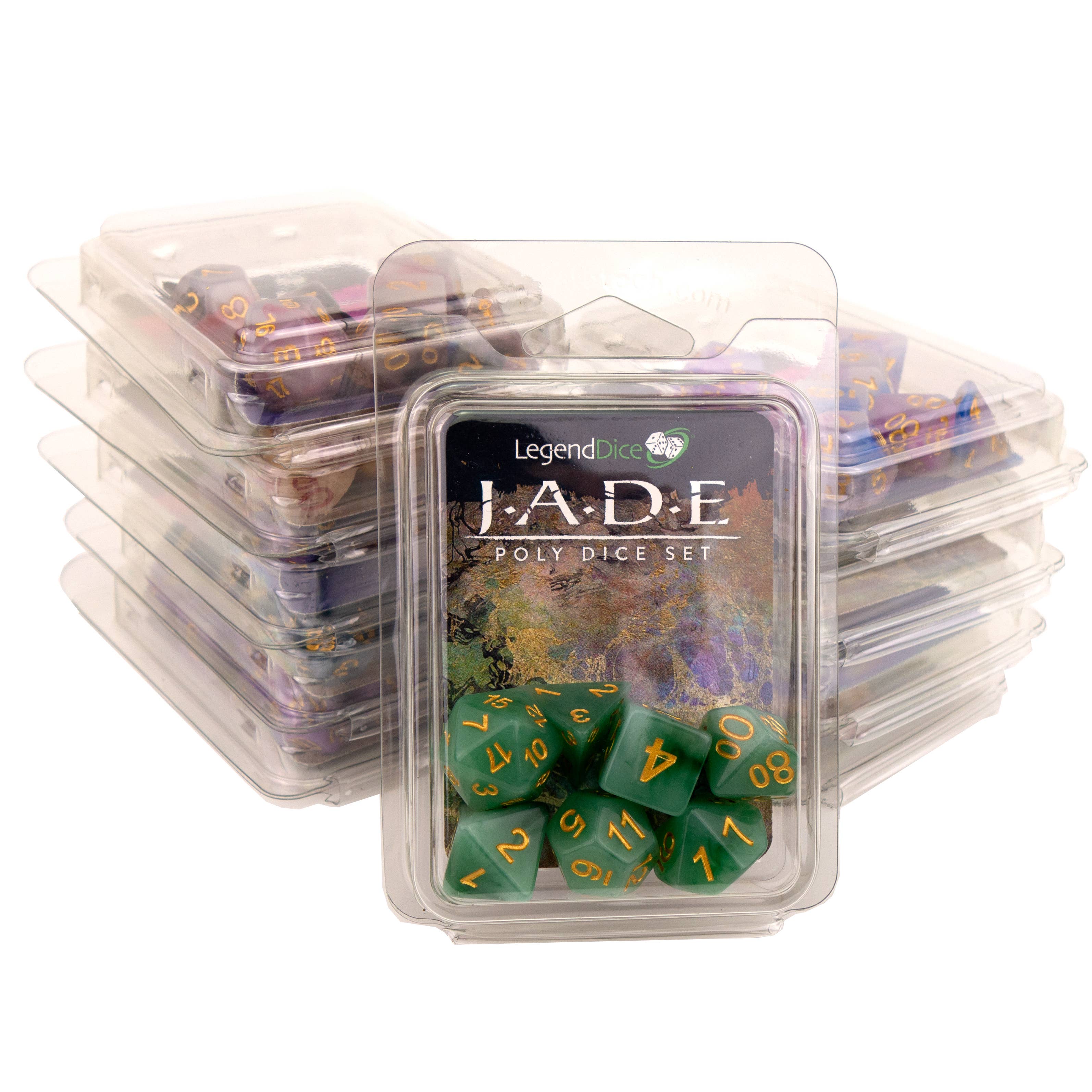 Clamshell Dice Jade and Opal